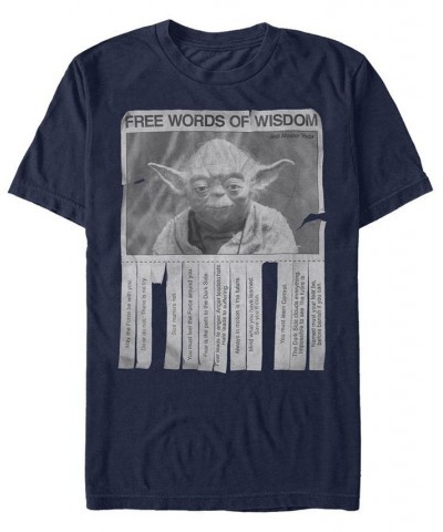 Men's Star Wars Words Of Wisdom Short Sleeve T-Shirt Blue $15.40 T-Shirts