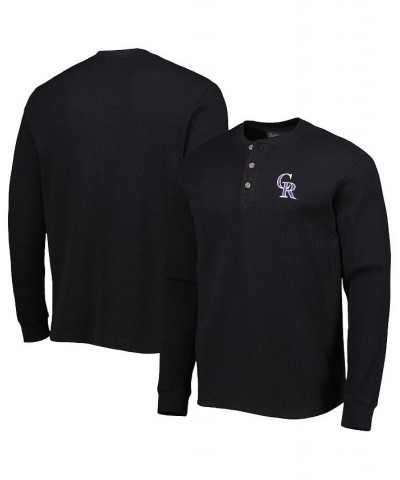 Men's Colorado Rockies Black Maverick Long Sleeve T-shirt $24.48 T-Shirts