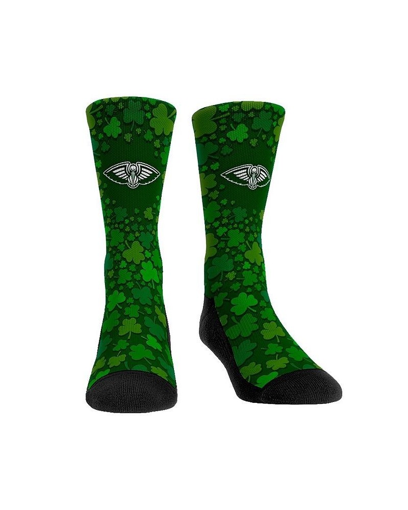 Men's and Women's Socks New Orleans Pelicans St. Patty's Day Shamrock Crew Socks $13.80 Socks