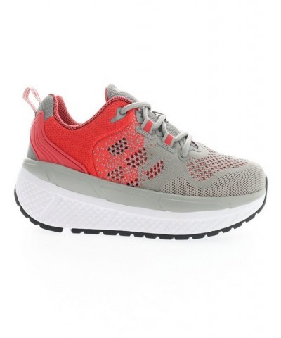 Women's Ultra Lace Up Sneakers Light Gray, Salmon $56.38 Shoes