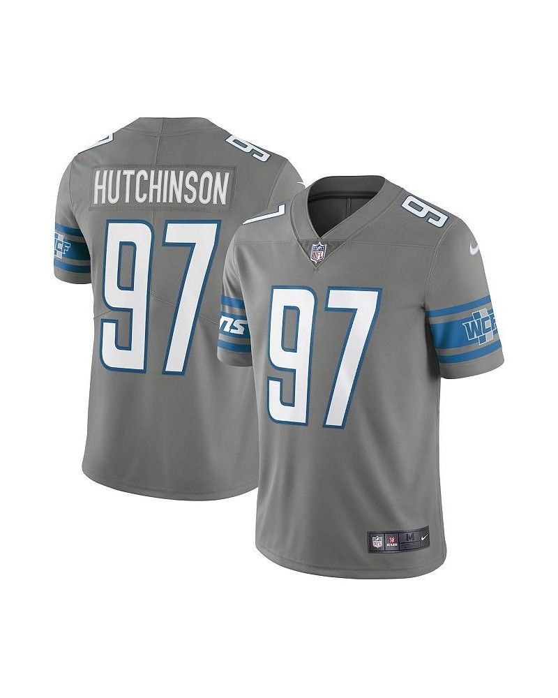 Men's Aidan Hutchinson Steel Detroit Lions Alternate Team Vapor Limited Jersey $71.40 Jersey