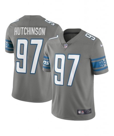 Men's Aidan Hutchinson Steel Detroit Lions Alternate Team Vapor Limited Jersey $71.40 Jersey