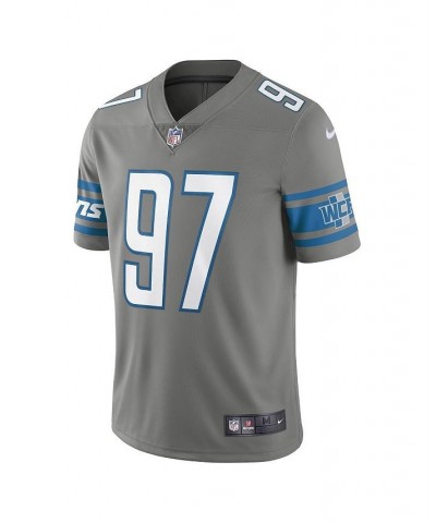 Men's Aidan Hutchinson Steel Detroit Lions Alternate Team Vapor Limited Jersey $71.40 Jersey