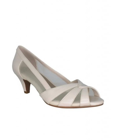 Women's Esumi Peep Toe Memory Foam Mesh Pump White $32.00 Shoes