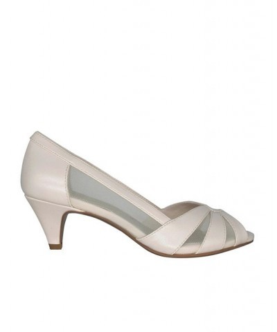 Women's Esumi Peep Toe Memory Foam Mesh Pump White $32.00 Shoes