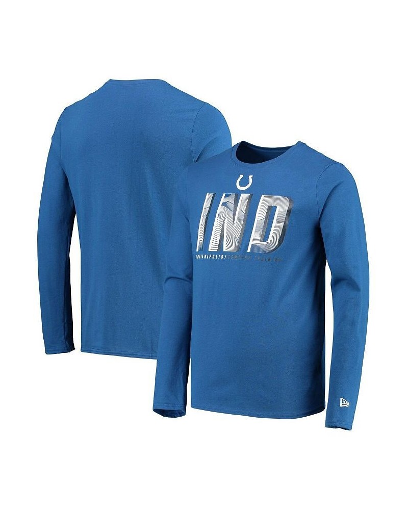 Men's Royal Indianapolis Colts Combine Authentic Static Abbreviation Long Sleeve T-shirt $20.25 T-Shirts