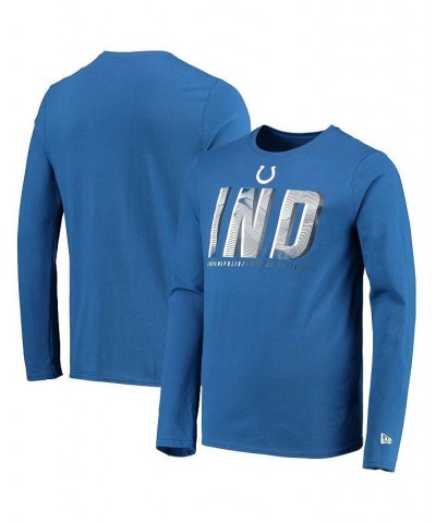 Men's Royal Indianapolis Colts Combine Authentic Static Abbreviation Long Sleeve T-shirt $20.25 T-Shirts