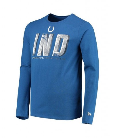 Men's Royal Indianapolis Colts Combine Authentic Static Abbreviation Long Sleeve T-shirt $20.25 T-Shirts