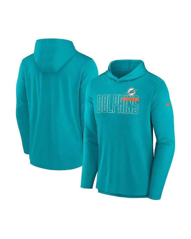 Men's Aqua Miami Dolphins Performance Team Pullover Hoodie $34.50 Sweatshirt