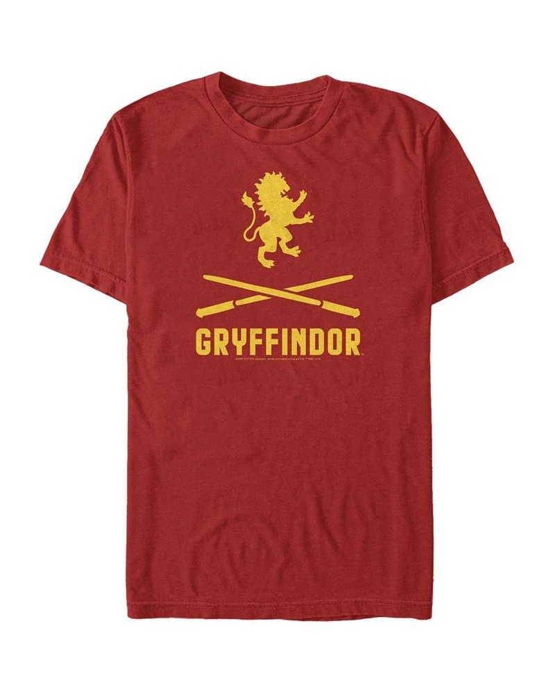 Men's Gryffindor Icons Short Sleeve Crew T-shirt Red $18.19 T-Shirts