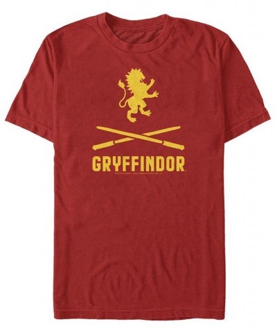 Men's Gryffindor Icons Short Sleeve Crew T-shirt Red $18.19 T-Shirts