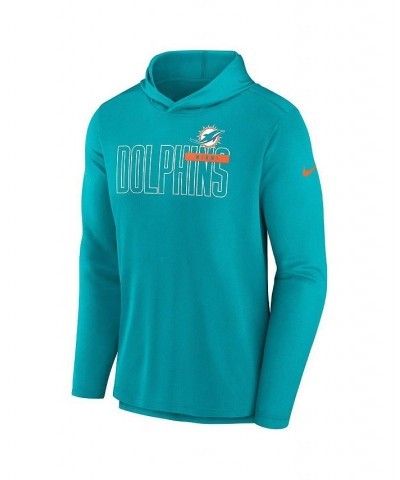 Men's Aqua Miami Dolphins Performance Team Pullover Hoodie $34.50 Sweatshirt