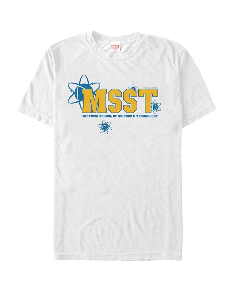 Marvel Men's Spider-Man Homecoming Midtown School of Science Costume Short Sleeve T-Shirt White $16.10 T-Shirts