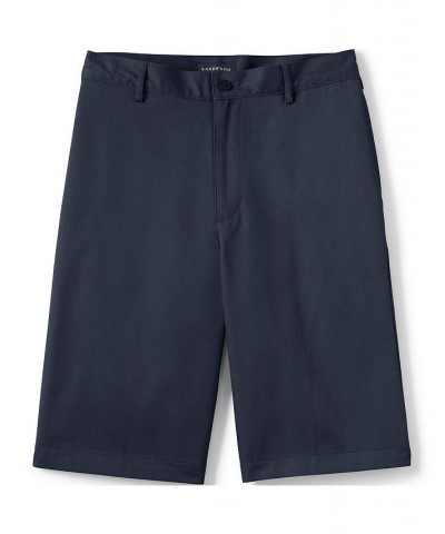 School Uniform Men's Plain Front Blend Chino Shorts Blue $29.97 Shorts