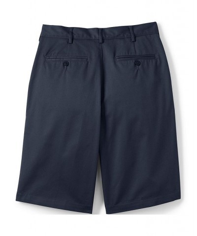 School Uniform Men's Plain Front Blend Chino Shorts Blue $29.97 Shorts