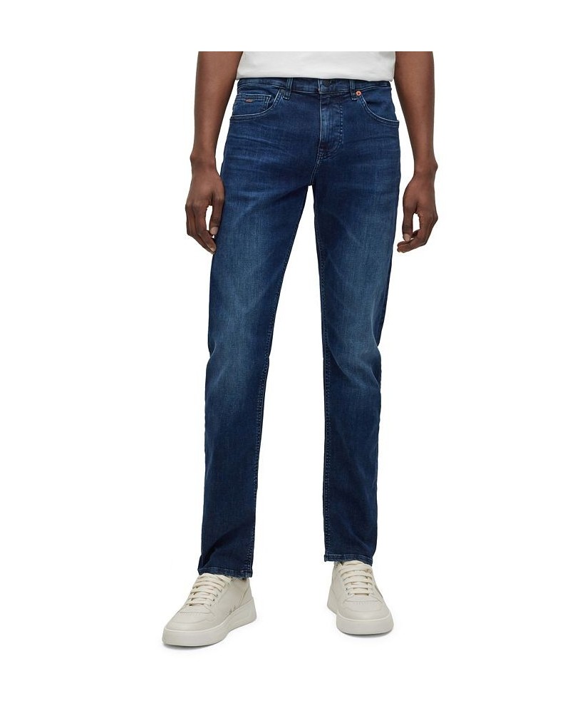 BOSS Men's Dark-Blue Supreme-Movement Denim Slim-Fit Jeans Blue $58.80 Jeans