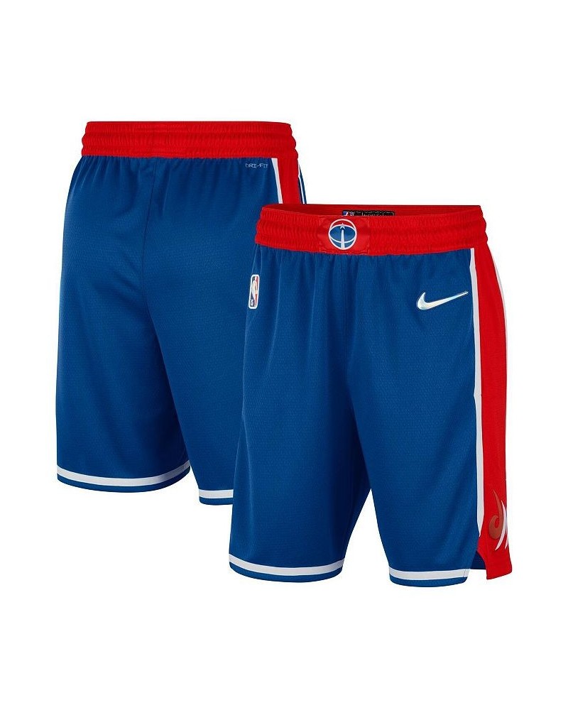 Men's Royal and Red Washington Wizards 2021/22 City Edition Swingman Shorts $38.50 Shorts