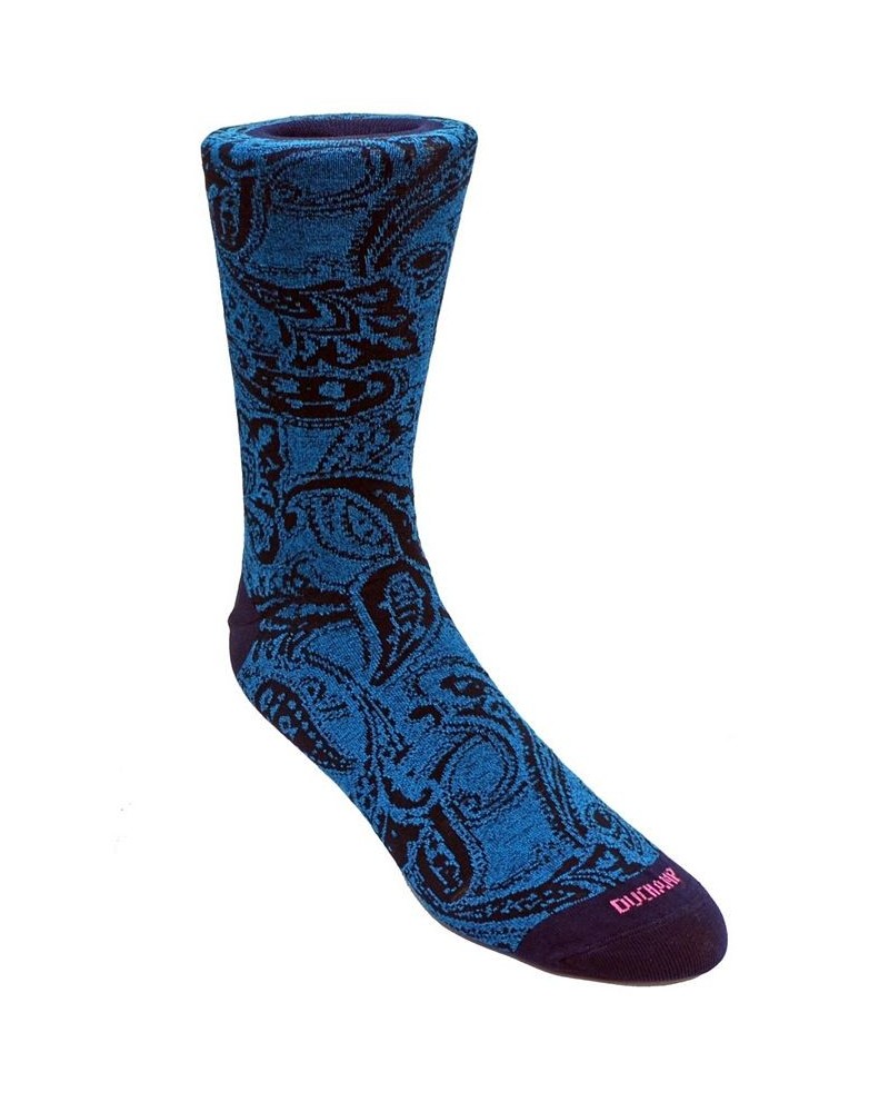 Men's Large Paisley Dress Sock Blue $14.70 Socks