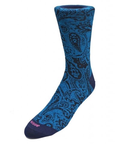 Men's Large Paisley Dress Sock Blue $14.70 Socks