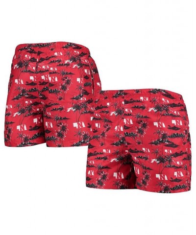 Men's Scarlet Nebraska Huskers Island Palm Swim Trunks $20.68 Swimsuits