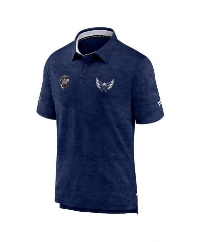 Men's Branded Navy Washington Capitals 2023 NHL Stadium Series Authentic Pro Polo Shirt $45.89 Polo Shirts