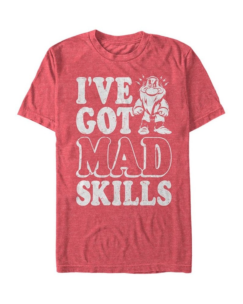 Disney Men's Snow White and the Seven Dwarfs Grumpy's Got Mad Skills, Short Sleeve T-Shirt Red $15.05 T-Shirts