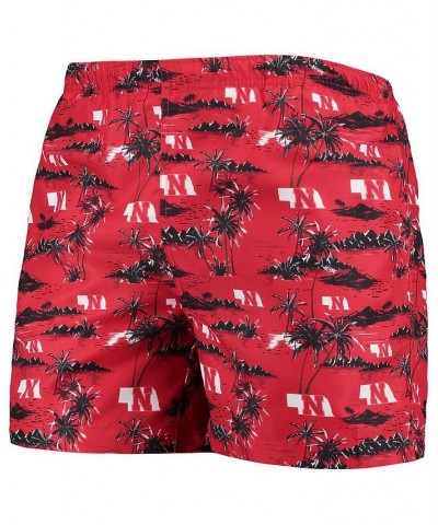 Men's Scarlet Nebraska Huskers Island Palm Swim Trunks $20.68 Swimsuits