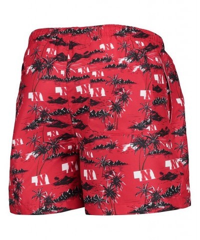 Men's Scarlet Nebraska Huskers Island Palm Swim Trunks $20.68 Swimsuits