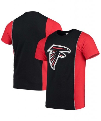 Men's Black, Red Atlanta Falcons Upcycled Split T-shirt $28.20 T-Shirts