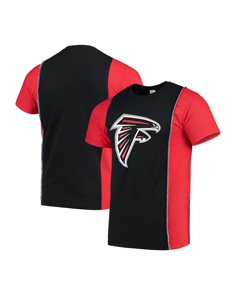 Men's Black, Red Atlanta Falcons Upcycled Split T-shirt $28.20 T-Shirts