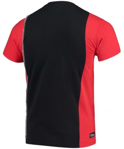 Men's Black, Red Atlanta Falcons Upcycled Split T-shirt $28.20 T-Shirts