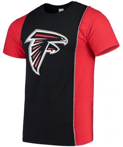 Men's Black, Red Atlanta Falcons Upcycled Split T-shirt $28.20 T-Shirts