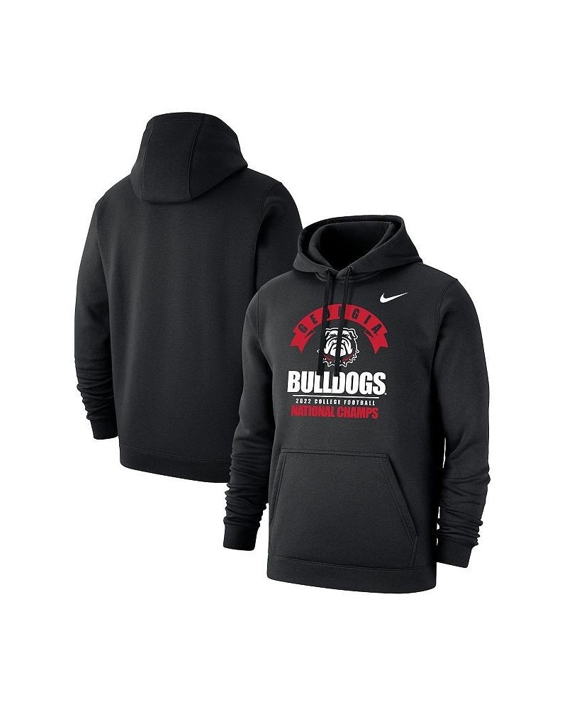 Men's Black Georgia Bulldogs College Football Playoff 2022 National Champions Banner Club Pullover Hoodie $45.89 Sweatshirt