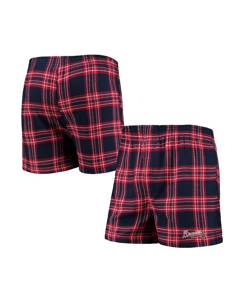 Men's Navy and Red Atlanta Braves Takeaway Flannel Boxers $19.59 Underwear