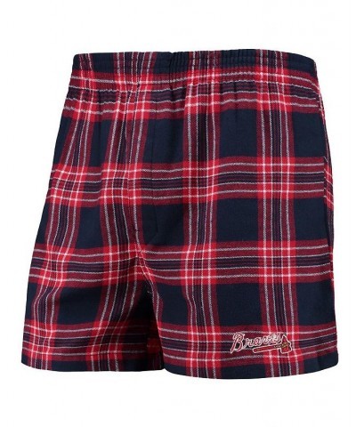 Men's Navy and Red Atlanta Braves Takeaway Flannel Boxers $19.59 Underwear