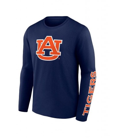 Men's Branded Navy Auburn Tigers Double Time 2-Hit Long Sleeve T-shirt $18.90 T-Shirts