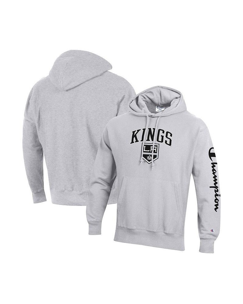 Men's Heather Gray Los Angeles Kings Reverse Weave Pullover Hoodie $51.83 Sweatshirt