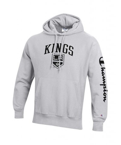 Men's Heather Gray Los Angeles Kings Reverse Weave Pullover Hoodie $51.83 Sweatshirt