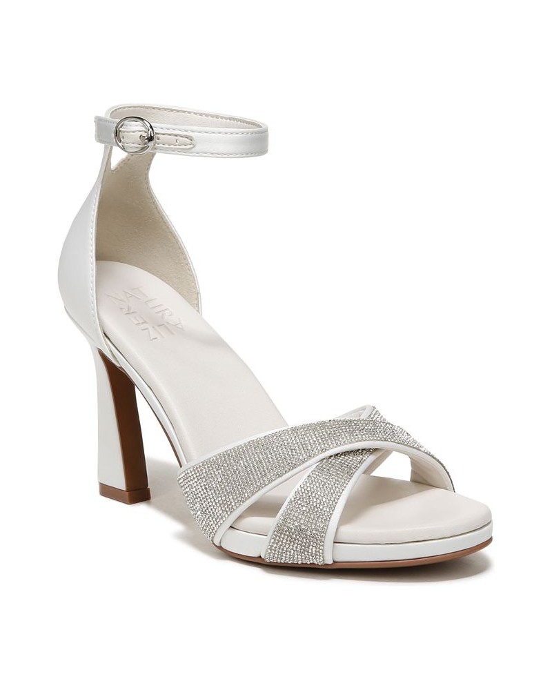 Lizbeth2 Ankle Strap Sandals Satin Pearl/Silver Satin/Stones $63.00 Shoes