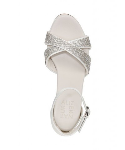 Lizbeth2 Ankle Strap Sandals Satin Pearl/Silver Satin/Stones $63.00 Shoes