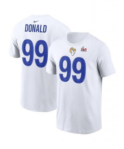 Men's Aaron Donald White Los Angeles Rams Super Bowl LVI Name Number T-shirt $20.09 T-Shirts