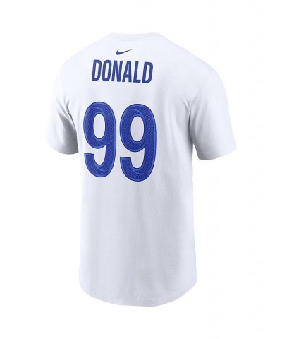 Men's Aaron Donald White Los Angeles Rams Super Bowl LVI Name Number T-shirt $20.09 T-Shirts