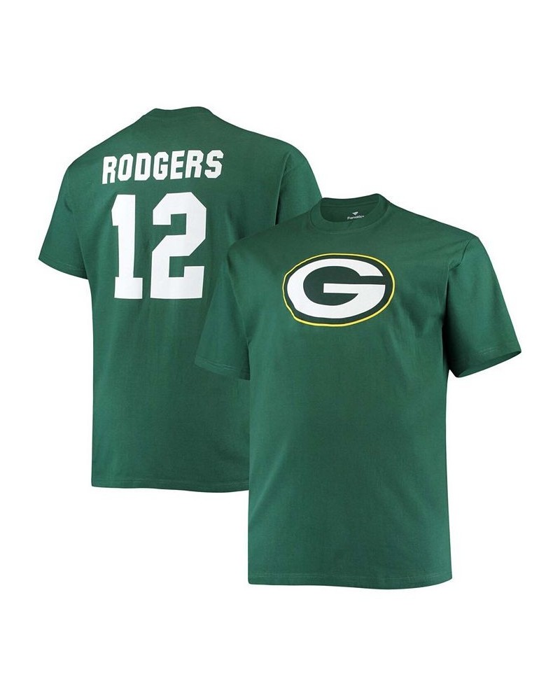 Men's Big and Tall Aaron Rodgers Green Green Bay Packers Player Name Number T-shirt $19.68 T-Shirts