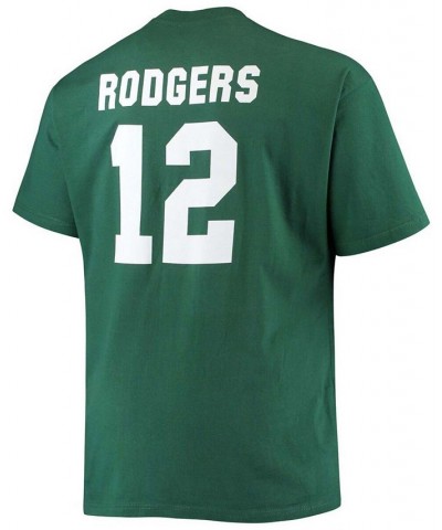 Men's Big and Tall Aaron Rodgers Green Green Bay Packers Player Name Number T-shirt $19.68 T-Shirts