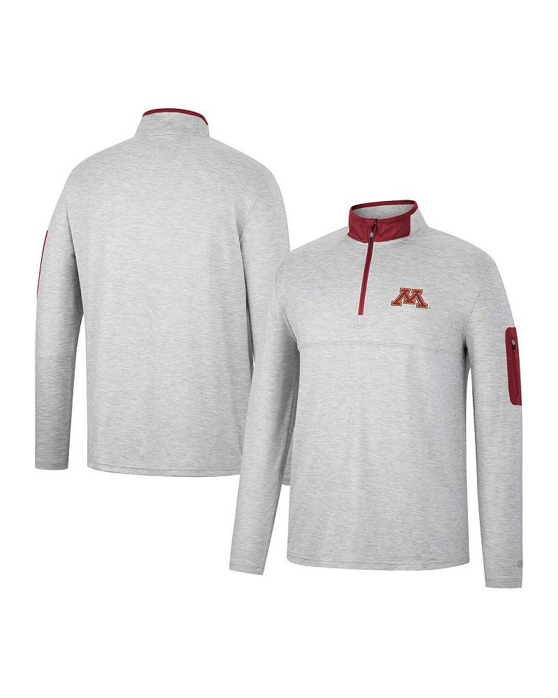 Men's Heathered Gray, Maroon Minnesota Golden Gophers Country Club Windshirt Quarter-Zip Jacket $35.74 Sweatshirt