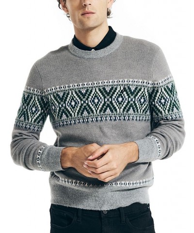 Men's Classic-Fit Crewneck Fair Isle Sweater Blue $20.78 Sweaters