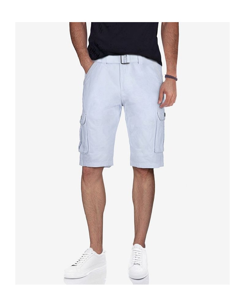 Men's Belted Twill Tape Cargo Shorts White $25.58 Shorts