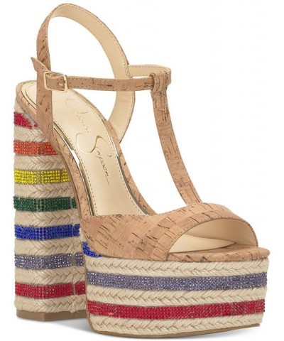 Women's Ameeka Ankle-Strap Platform Sandals Tan/Beige $46.44 Shoes