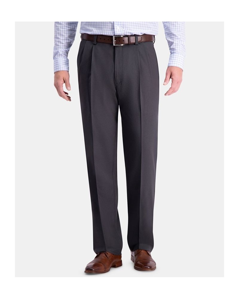 Men's Cool 18 PRO Classic-Fit Expandable Waist Pleated Stretch Dress Pants Dark Heather Grey $24.20 Pants