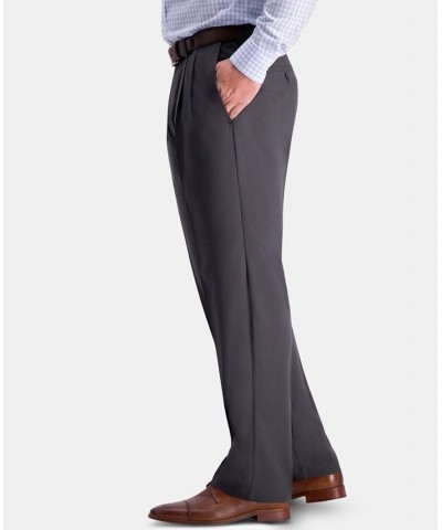 Men's Cool 18 PRO Classic-Fit Expandable Waist Pleated Stretch Dress Pants Dark Heather Grey $24.20 Pants